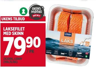 Meny Laksefilet med skinn tilbud