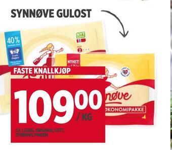 Meny Synnøve gulost tilbud