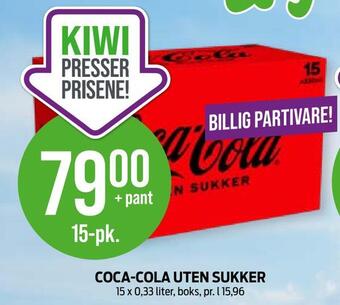 Kiwi Coca-cola uten sukker tilbud
