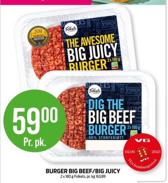 Kiwi Burger big beef/big juicy tilbud
