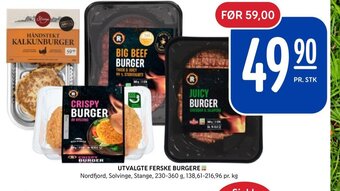 Rema 1000 UTVALGTE FERSKE BURGERE tilbud