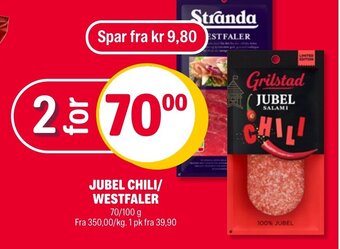 Coop Extra JUBEL CHILI/ WESTFALER tilbud