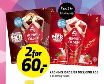 Bunnpris KRONE-IS JORDBÆR OG SJOKOLADE tilbud