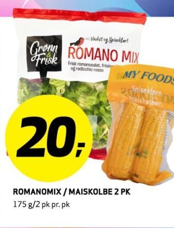 Bunnpris ROMANOMIX / MAISKOLBE 2 PK tilbud