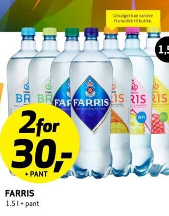 Bunnpris FARRIS 1.5 l + pant tilbud
