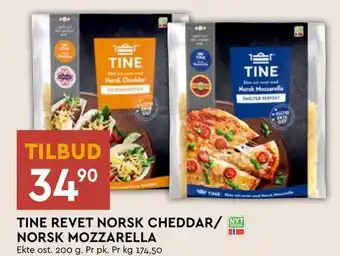 Coop Mega Tine revet norsk cheddar/ norsk mozzarella tilbud