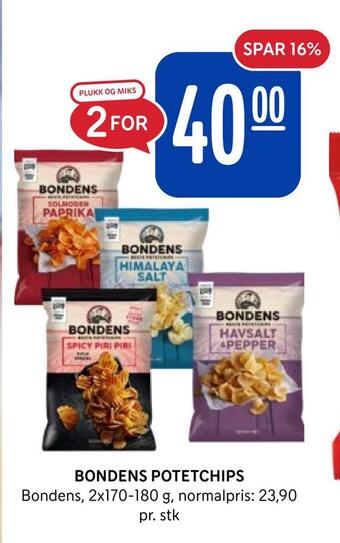 Rema 1000 Bondens potetchips tilbud
