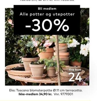 Skeidar Toscana blomsterpotte tilbud