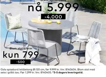 Skeidar Blom stol med sete tilbud