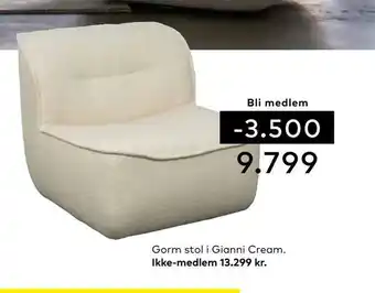 Skeidar Gorm stol i gianni cream tilbud