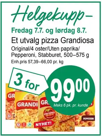 Joker Et utvalg pizza grandiosa tilbud