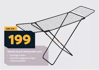 Megaflis Rörets sussi tørkestativ sort tilbud