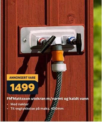 Megaflis Fm mattsson utekran m/varmt og kaldt vann tilbud