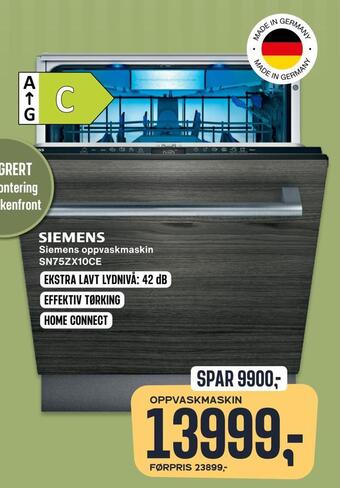 Skousen Siemens oppvaskmaskin tilbud