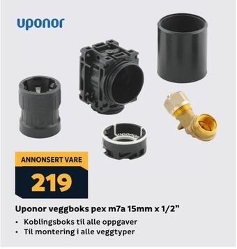 Megaflis Uponor veggboks pex m7a 15mm x 1/2 tilbud