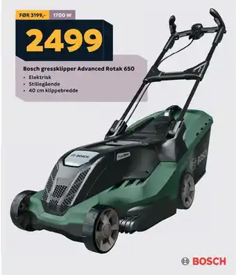Megaflis Bosch gressklipper advanced rotak 650 tilbud
