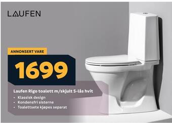 Megaflis Laufen rigo toalett m/skjult s-lås hvit tilbud
