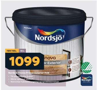 Megaflis Nordsjø tinova primer exterior hvit tilbud