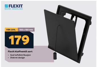 Megaflis Flexit klaffventil sort tilbud