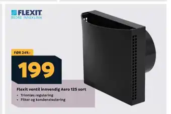 Megaflis Flexit ventil innvendig aero 125 sort tilbud