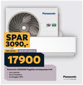 Megaflis Panasonic hz25xke flagship varmepumpe hvit tilbud