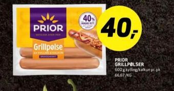 Bunnpris Prior kyllingpølse tilbud