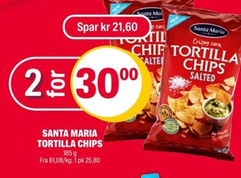 Coop Extra Santa maria tortillachips tilbud