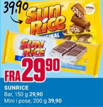 Europris Sun rice sjokoladebar tilbud