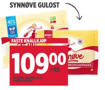 Meny Synnøve finden ost tilbud