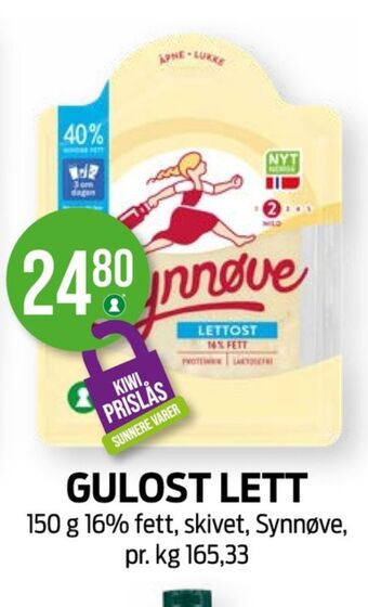 Kiwi Synnøve finden skiveost tilbud