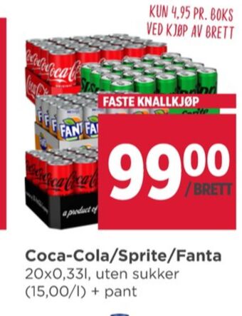 Meny Coca-cola brus tilbud