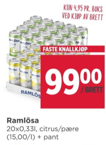 Meny Ramlösa mineralvann tilbud