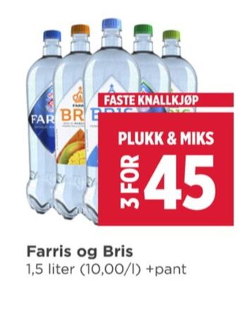 Meny Farris mineralvann tilbud