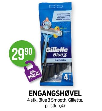 Kiwi Blue 3 smooth engangsbarberhøvel tilbud