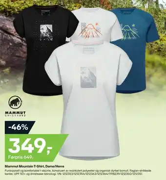 XXL Sport Mammut mountain t-shirt, dame/herre tilbud