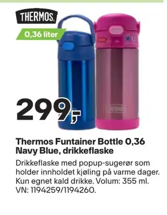 XXL Sport Thermos funtainer bottle 0,36 navy blue, drikkeflaske tilbud