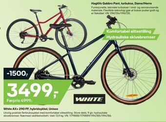 XXL Sport White ax+ 290 ff, hybridsykkel, unisex tilbud