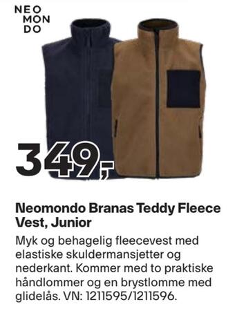 XXL Sport Neomondo branas teddy fleece vest, junior tilbud
