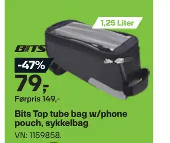 XXL Sport Bits top tube bag w/phone pouch, sykkelbag tilbud