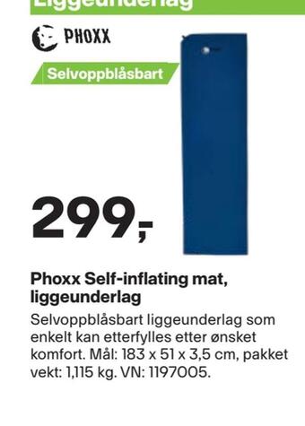 XXL Sport Phoxx self-inflating mat, liggeunderlag tilbud