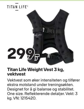 XXL Sport Titan life weight vest 3 kg, vektvest tilbud
