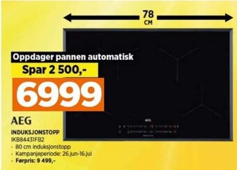 POWER AEG INDUKSJONSTOPP IKB84431FB2 tilbud