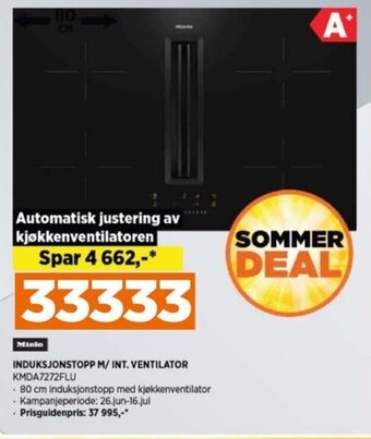 POWER INDUKSJONSTOPP M/ INT. VENTILATOR KMDA7272FLU tilbud