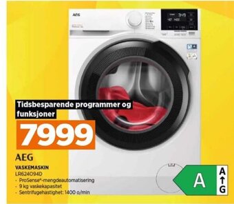 POWER AEG VASKEMASKIN LR624094D tilbud