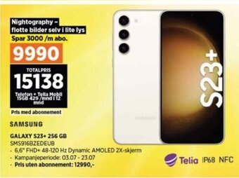 POWER SAMSUNG GALAXY S23+ 256 GB . SMS916BZEDEUB tilbud