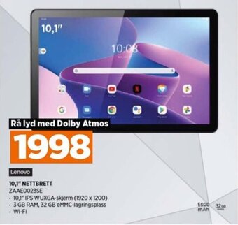 POWER Lenovo 10,1" NETTBRETT ZAAE0023SE tilbud
