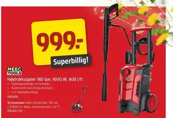 Jula Høytrykksspyler 140 bar, 1600 w, 408 l/h tilbud