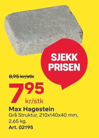 Byggmax Max hagestein tilbud