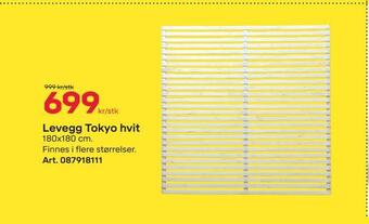 Byggmax Levegg tokyo hvit tilbud