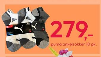 Gigaboks Puma ankelsokker 10 pk tilbud